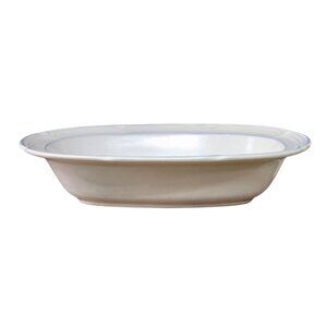 Oval Serving Bowl 10" The Covington Avondale Vintage Stoneware White & Blue Scal